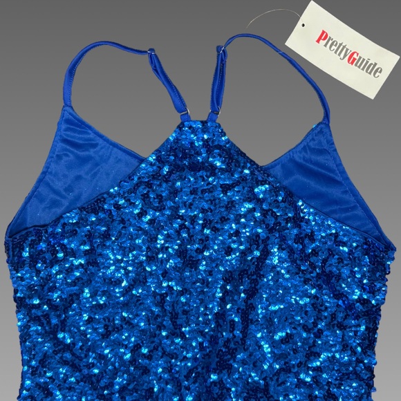 NWT GORGEOUS Blue Sequin Cocktail Dress - XL - Picture 2 of 8